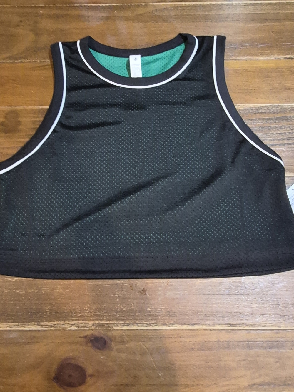 Lululemon Double-Layered Mesh Reversible Tank Black Green
